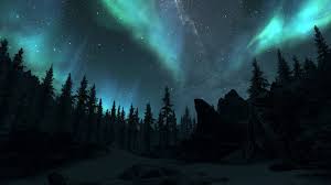 Vector illustration of beautiful view with forest, mountains, lake and aurora blue sky with a lot of star, northern lights. Free Download Northern Lights Skyrim Wallpaper 1920x1080 For Your Desktop Mobile Tablet Explore 43 Aurora Lights Wallpaper Northern Lights Wallpaper Aurora Borealis Wallpaper