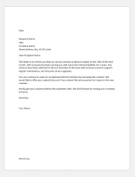 My contract lasts for two years (more/less) and that is coming to an end. Agreement Renewal Letter Samples Document Hub