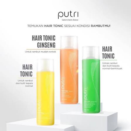 Yuk, pilih Hair Tonic sesuai dengan kebutuhan rambutmu! Untuk hasil rambut  sehat maksimal, yuk pilih Hair Tonic yang sesuai dengan jenis rambut kamu  dan juga kebutuhannya. &acirc;&uml;PUTRI Hair Tonic Hijau untuk rambut