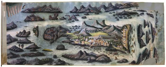 A bird's-eye view of Macao]. de [GUANGZHOU SCHOOL].: (1849) | Antiquariaat FORUM BV