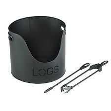 The fire side wood holder has two hand stitched, luxurious suede handles. Slemcka Contemporary Storage Bucket H 290mm D 330mm Diy At B Q