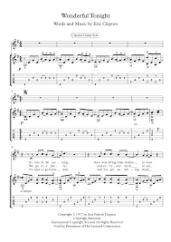 Wonderful Tonight Guitar Solo Sheet Music Wonderful Tonight