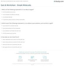 Get printable document in pdf, excel, word. Quiz Worksheet Simple Molecules Study Com
