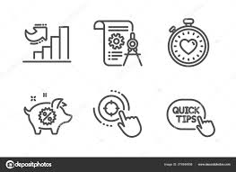 Divider Document Heartbeat Timer And Growth Chart Icons Set