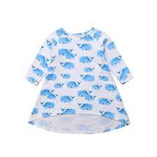 Shop Girls Dresses Online Infant Newborn Baby Girls Blue Whale Cotton Long Sleeve Dress Casual Loose Dresses Sundress Clothes With As Cheap As 6 98 Piece Dhgate Com