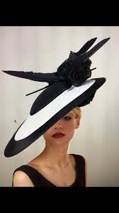 Black And White Hat Black And White Flying Saucer Hat Beautiful Derby Hats Black And White Hats Elegant Hats