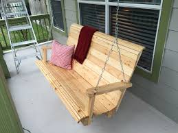 Custom Porch Swing Made With Reclaimed Ikea Bed Slats 60 Swing Ikea Bed Slats Porch Swing Bed Slats