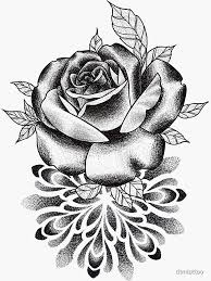 Cute Rose And Mandala Sticker By Dtmtattoo Cute Rose Mandala 3 Roses Tattoo