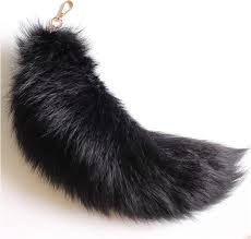 Amazon.com: Valpeak 17'' Real Fox Tail Keychain Fluffy Fur Tail Cosplay Fox  Costume for Kids (Black) : Clothing, Shoes & Jewelry