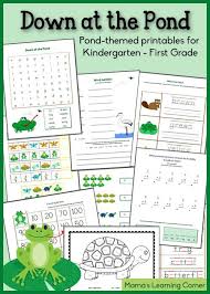 Down At The Pond Worksheet Packet For Kindergarten And First Grade Printable Packet Kindergarten Worksheets Free Homeschool Printables