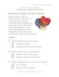 Valentine S Day Reading Comprehension Worksheet Reading Worksheets Reading Comprehension Valentine Reading