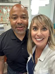 When your dear friend and community impact maker comes to visit you at  work… it's a great day! 💜 Thank you for the amazing human you are, André  Davis, and for the
