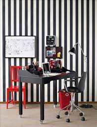 Black And White Wallpaper Interior Design Black White Home Office Interior Ideas Https Wp Me P8owwu 1oo White Office Decor Home Office Design Trendy Home