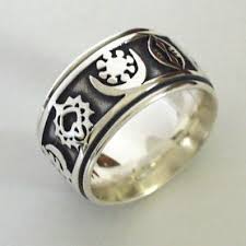 Adinkra Ring Wedding Rings Titanium Wedding Rings Afrocentric Jewelry