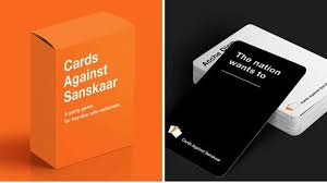 It has been compared to the 1999 card game apples to apples and originated from a kickstarter campaign in 2011. Cards Against Sanskaar An Indian Version Of Cards Against Humanity Is Here To Offend You Hindustan Times