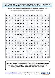 Word search puzzles can be. Classroom Objects Vocabulary Word Search Puzzle In English
