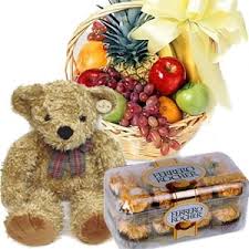 Maybe you would like to learn more about one of these? Fruits Basket With Chocolate With Bear Send Flowers Online Flowers Online Flower Delivery
