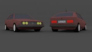 Low Poly Volkswagen 3d Model 3ds Obj Dae Blend Fbx Low Poly Car Low Poly Poly