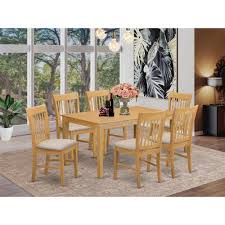 Small kitchen dining table and chairs folding stool breakfast drop leaf table. Cano7 Oak C 7 Pc Small Kitchen Table Set Dining Table And 6 Dining Chairs