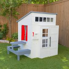 We researched the best options from step2, ikea, and more so you children will love this interactive playhouse, which features a ball flipper and maze that will help your child develop motor skills and social play while still having a blast. White Modern Outdoor Wooden Playhouse For Garden Kidkraft Europe