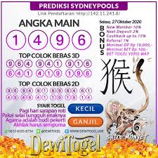 Togel Wap Prediksi Sidney Selasa 27 Oktober 2020 Di 2020 Sydney Selasa Kamis