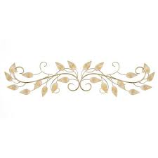 Stratton Home Decor Brushed Gold Over The Door Metal Scroll Wall Decor S09607 The Home Depot Stratton Home Decor Metal Wall Decor Scroll Wall Art