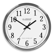 La Crosse Technology 12 Atomic Aluminum Wall Clock With Brushed Aluminum Frame Bed Bath Beyond Clock Atomic Wall Clock Wall Clock