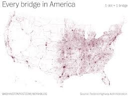 A Surprisingly Accurate Map Of The U S Made With 600 000 Bridges And Nothing Else Map Us Map Infrastructure