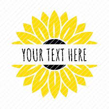 Sunflower Split Monogram Custom Your Name Svg Origin Svg Art Cricut Monogram Name Design Art Cricut Projects Vinyl