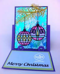 Full sheets of christmas peel off stickers, in a wide variety of styles, shapes, and patterns.including silver, gold, white, and holographic. Joset Van De Burgt Created This Merry Christmas Stand Up Card Featuring The Ornament Round Peel Offs In Black Colored O Card Craft Glitter Cards Cards Handmade