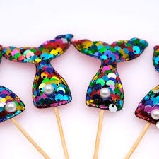 Once the cleaning is over you will go for assembling and decorating a rainbow mermaid tail cake. Buy Mermaid Cake Topper Mermaid Tail Cake Toppers Set 6 Rainbow Sequin Reversible Mermaid Cake Decoration Novelty Party Supplies For Baby Shower Bridal Shower Wedding And Birthday Party By Llamevol Online In