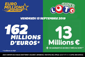 Resultat super loto vendredi 13 septembre 2019. Euromillions 162 Millions D A Gagner 13 Millions D Au Super Loto Ce Vendredi 13 Septembre 2019 Sofoot Com