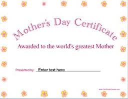 mothers day certificates certificate