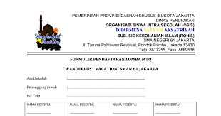 Maybe you would like to learn more about one of these? Formulir Pendaftaran Lomba Mtq Pdf Google Drive