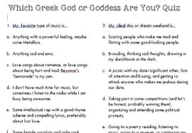 Which God Or Goddess Are You Greek Mythology Personality Quiz Tpt