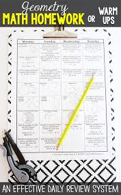 Geometry Homework Or Warm Ups That Provide A Daily Review For Geometry Math Standards Thi High School Math Classroom High School Math Teacher High School Math