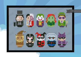 Free downloadable cross stitch patterns for beginners and intermediate stitchers. Batman S Enemies Digital Cross Stitch Pattern