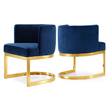 Meridian Furniture Inc Gianna Velvet Dining Chair In 2020 Velvet Dining Chairs Blue Velvet Dining Chairs Upholstered Dining Chairs