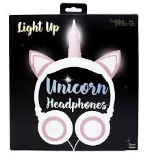 Gabba Goods Premium Led Light Up In The Dark Unicorn Over The Ear Comfort Padded Stereo Headphones With Aux Cable Earphone Light Up Unicorn Led Lights Light Up