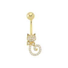 Altin Kedi Gobek Piercing