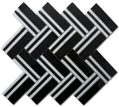 Maybe you would like to learn more about one of these? Nero Marquina And Carrara Venato Herringbone Polished Mosaic The Builder Depot Blog