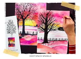 #art #pasteldrawing #prabudbzart #prabudbz #drawing #scenery #sunset #palmtree #silhouette #howtodraw #oilpastels #oilpastel #oilpasteldrawing #learningart #artist. Winter Tree Silhouette Art Project Deep Space Sparkle