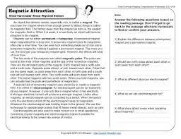 You will find these helpful. Magnetic Attraction 4th Grade Reading Comprehension Worksheet