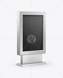 Metallic Led Light Box Mockup Half Side View In Outdoor Advertising Mockups On Yellow Images Object Mockups Led Light Box Box Mockup Outdoor Advertising