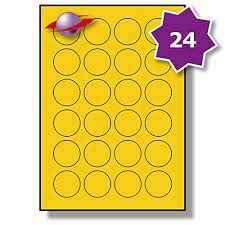 I want to print my list of. 24 Per Page Sheet 500 Sheets 12000 Yellow Round Sticky Labels Label Planet Blank Matt