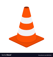 Traffic cone road equipment cartoon style Vector Image