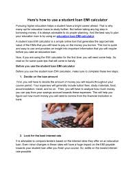 How much are tuition fees and how are you going to pay for them? Here S How To Use A Student Loan Emi Calculator By Educational Loans Issuu