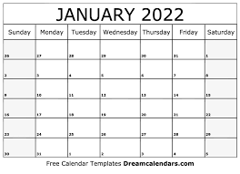 January 2022 Calendar Free Blank Printable Templates