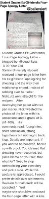 Here are romantic i'm sorry messages for girlfriend you can send to her that will reflect how sorry you are for hurting her. Student Grades Ex Girlfriend S Four Page Apology Letter Tmf Ismy Onlyus Ay 10 Ger Royal Getid Yali Knoo You Do Want Ai Ta 01 Coey Sritnnu You Pabaaiheave As Eady Ranick Me Jastiee One Non Cutomassmenmer