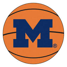Fanmats Ncaa University Of Michigan Orange 2 Ft X 2 Ft Round Area Rug 3404 Michigan Wolverines Basketball Basketball Michigan Wolverines